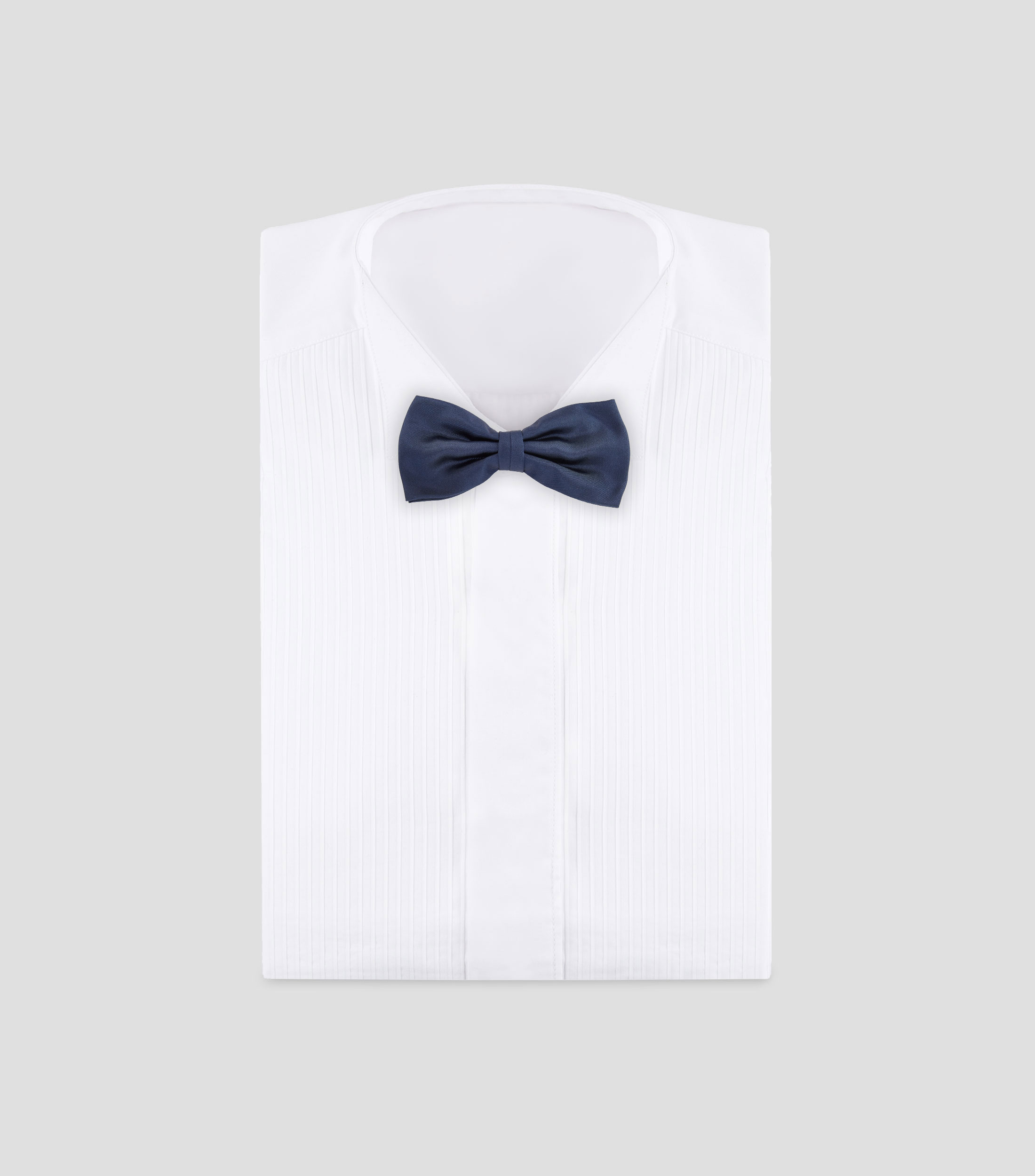 Corbata de Moño en seda azul marino sólido Hombre